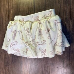 Kids Cream Skirt with Vintage Dog Print